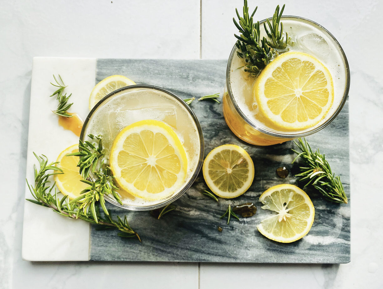 Bourbon Honey Lemon Rosemary Cocktail