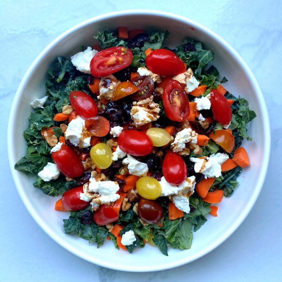 Best Chopped Kale Salad With Goat Cheese and Homemade Vinaigrette